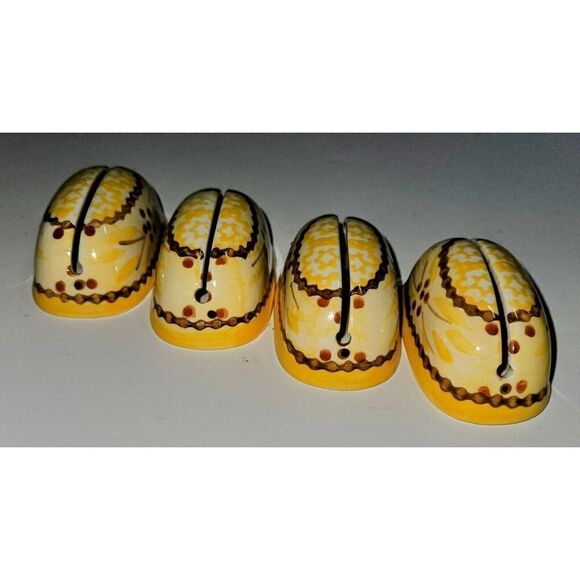 Lot 4 Temptations By Tara Old World Gold Yellow Ceramic Name Place Card Holders - Picture 4 of 4